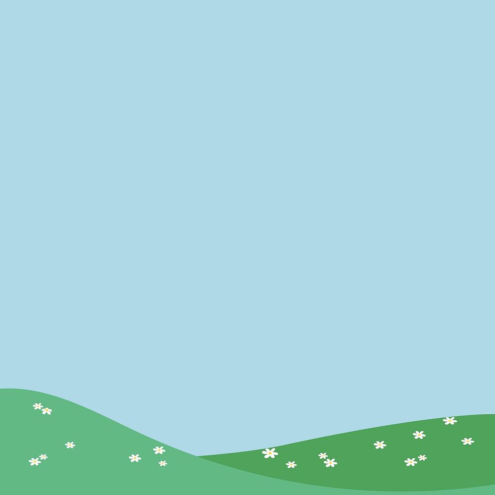 Green grass hill illustration border background
