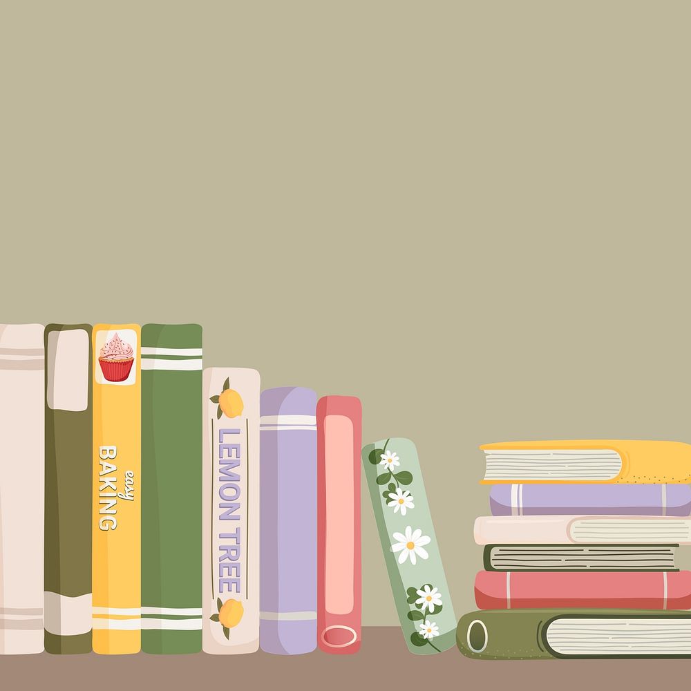 Colorful book spine illustration background