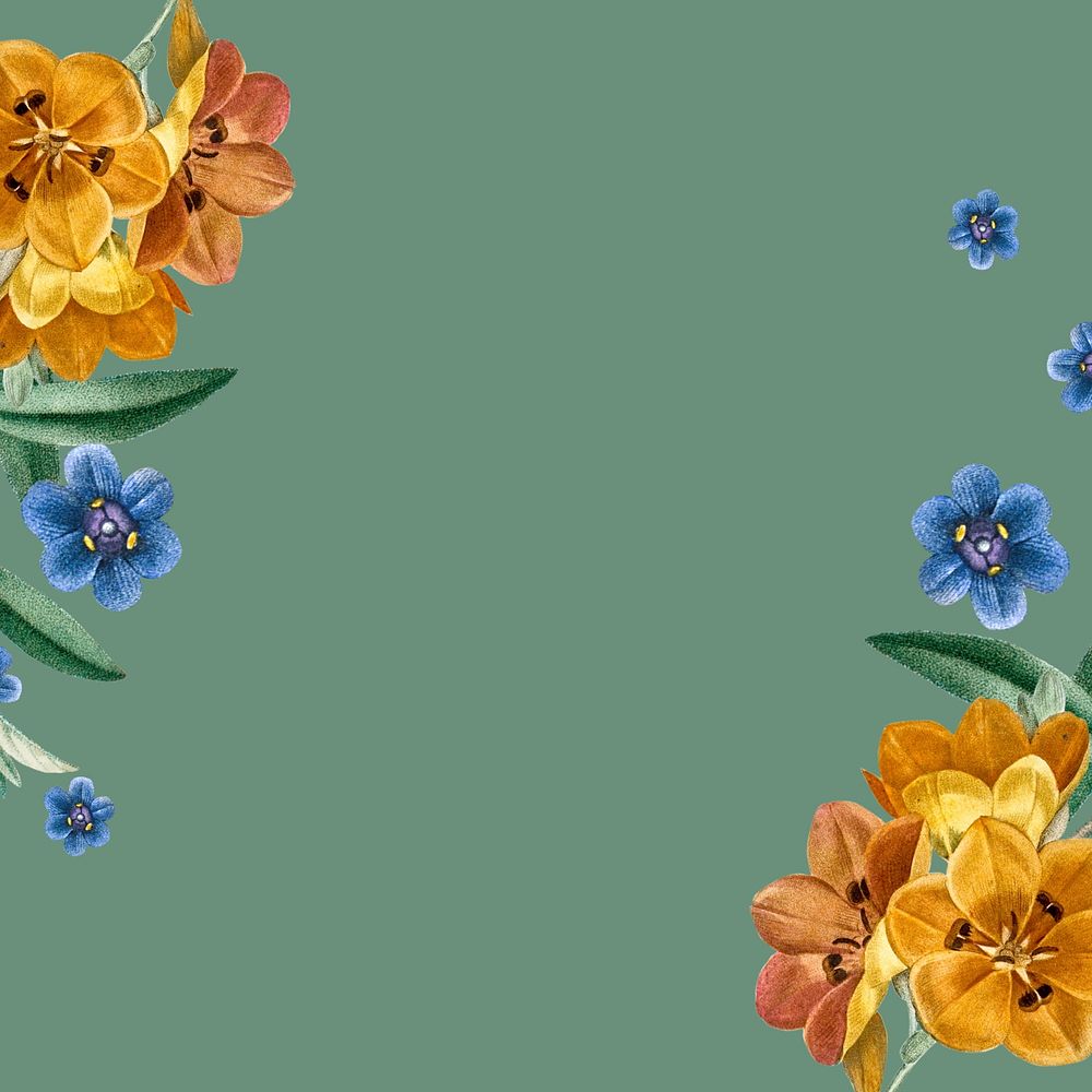 Floral border background, green design