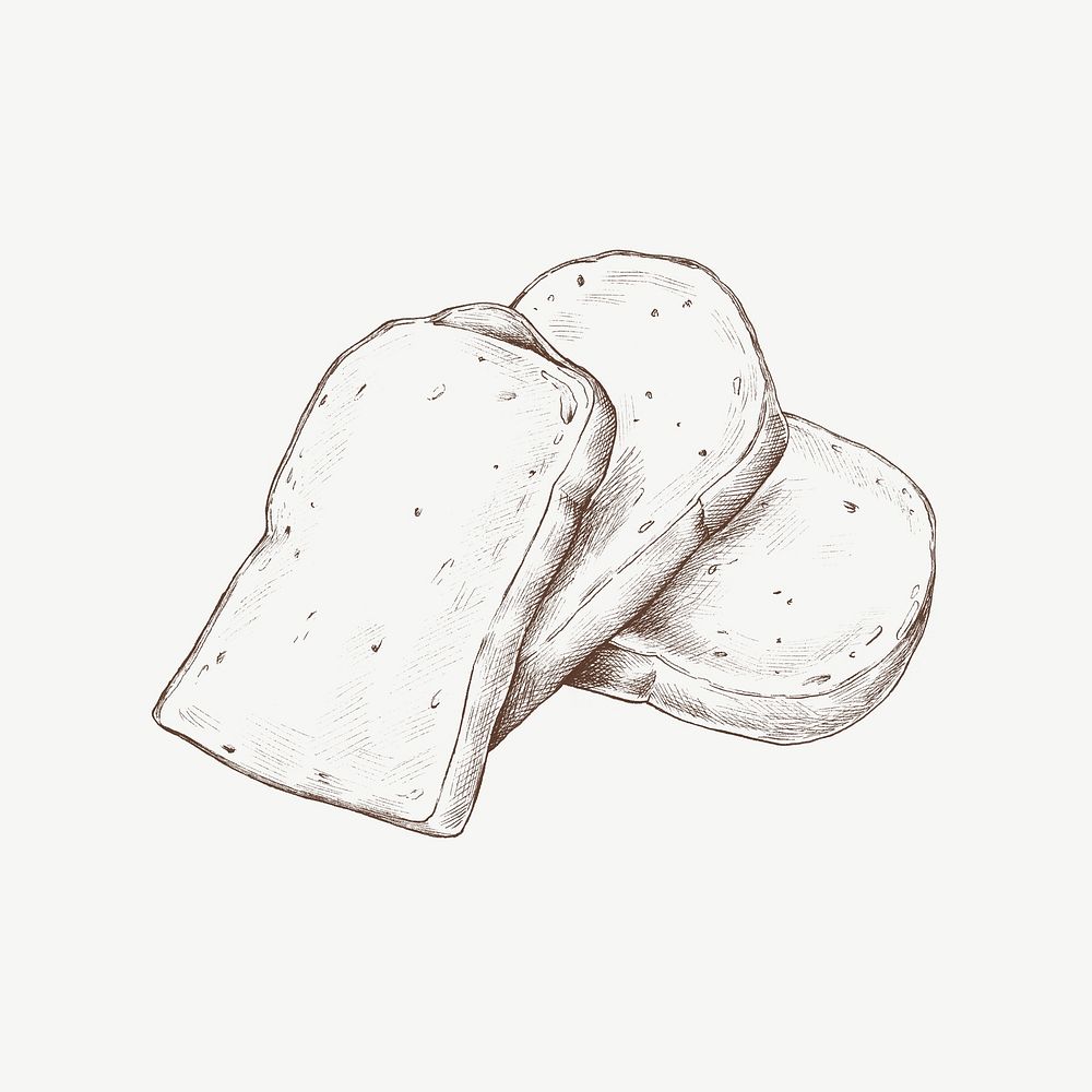 Bake bread vintage illustration, collage element psd