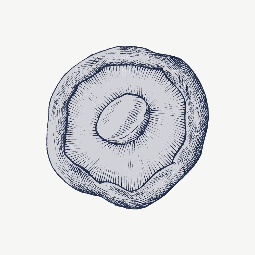 Mushroom blue illustration, collage element psd