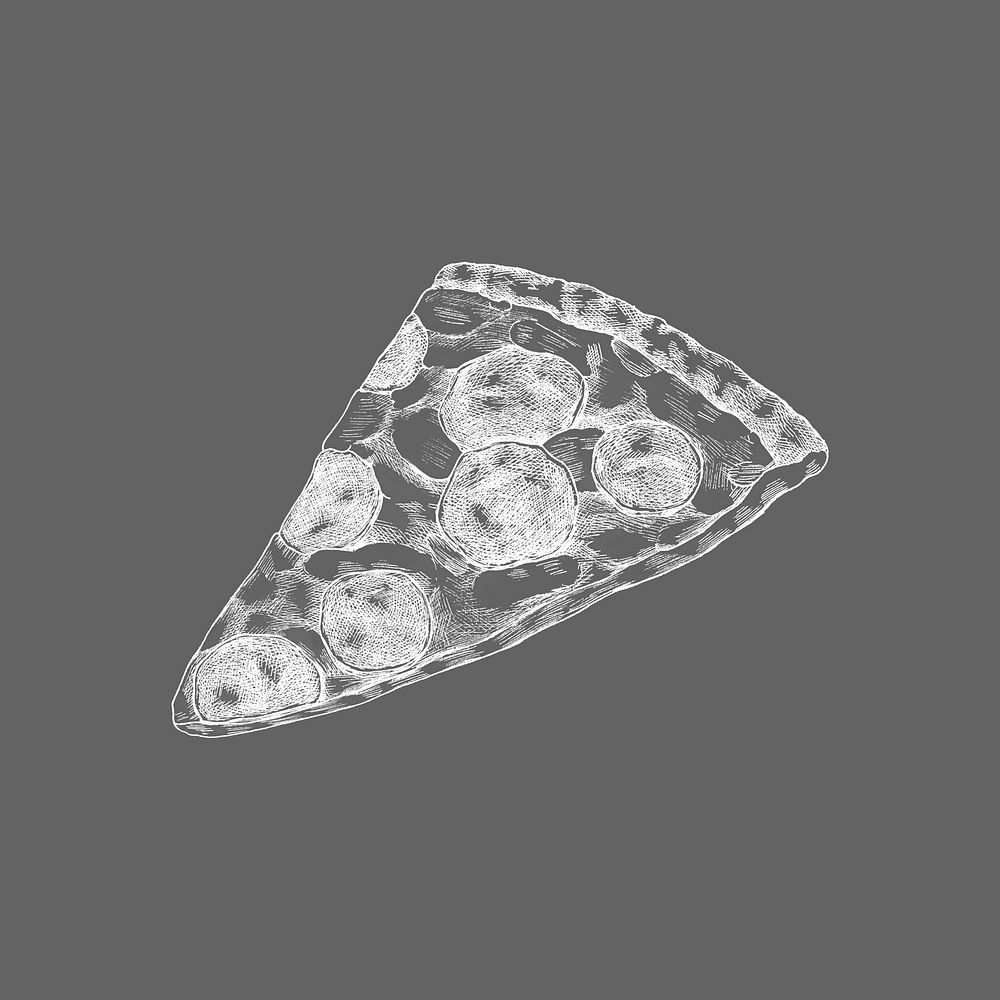 Pizza white illustration, food collage element psd