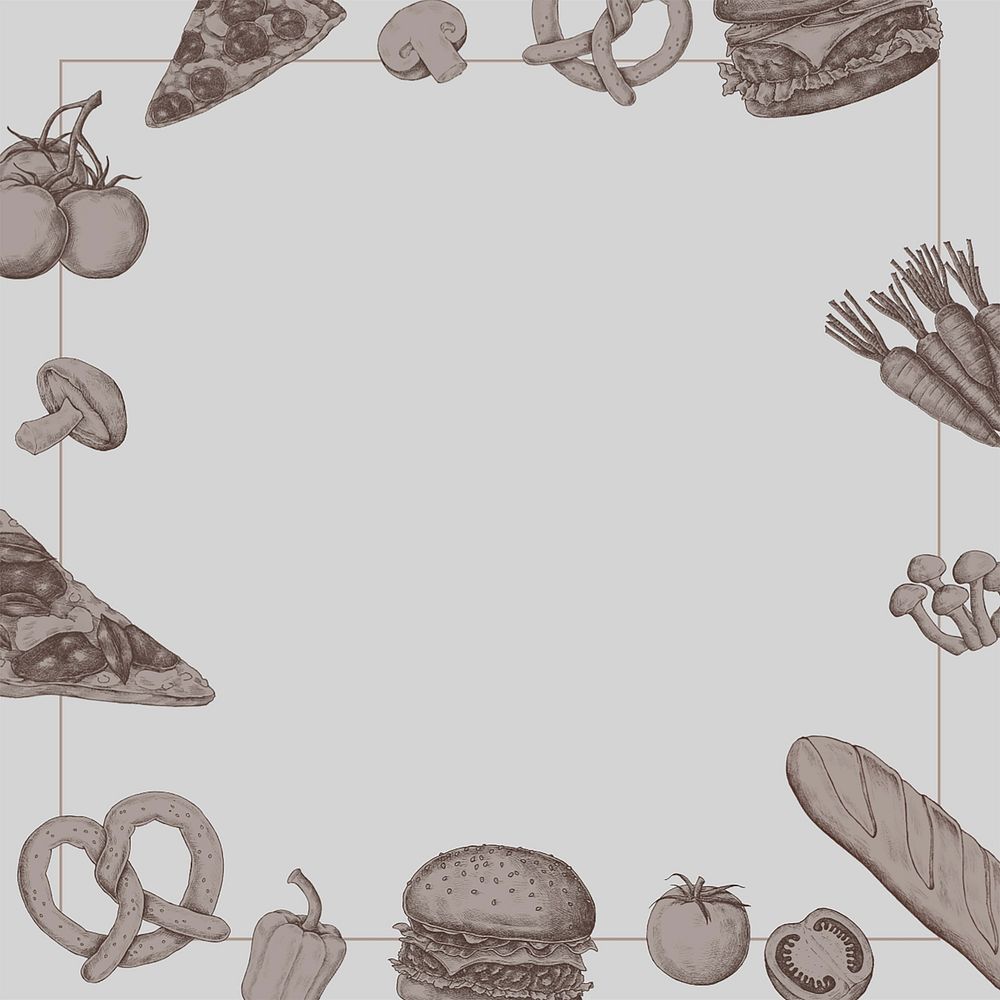 Food vintage illustration with frame