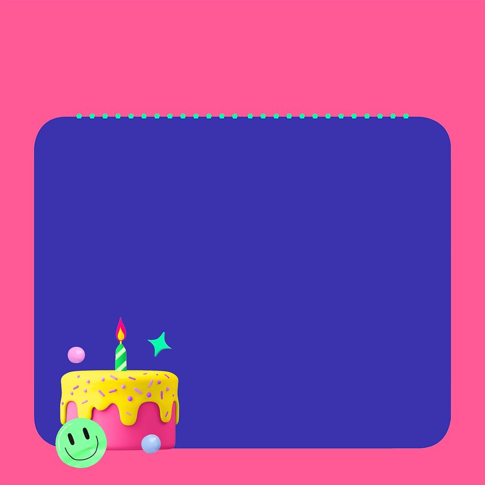 Colorful birthday cake border background