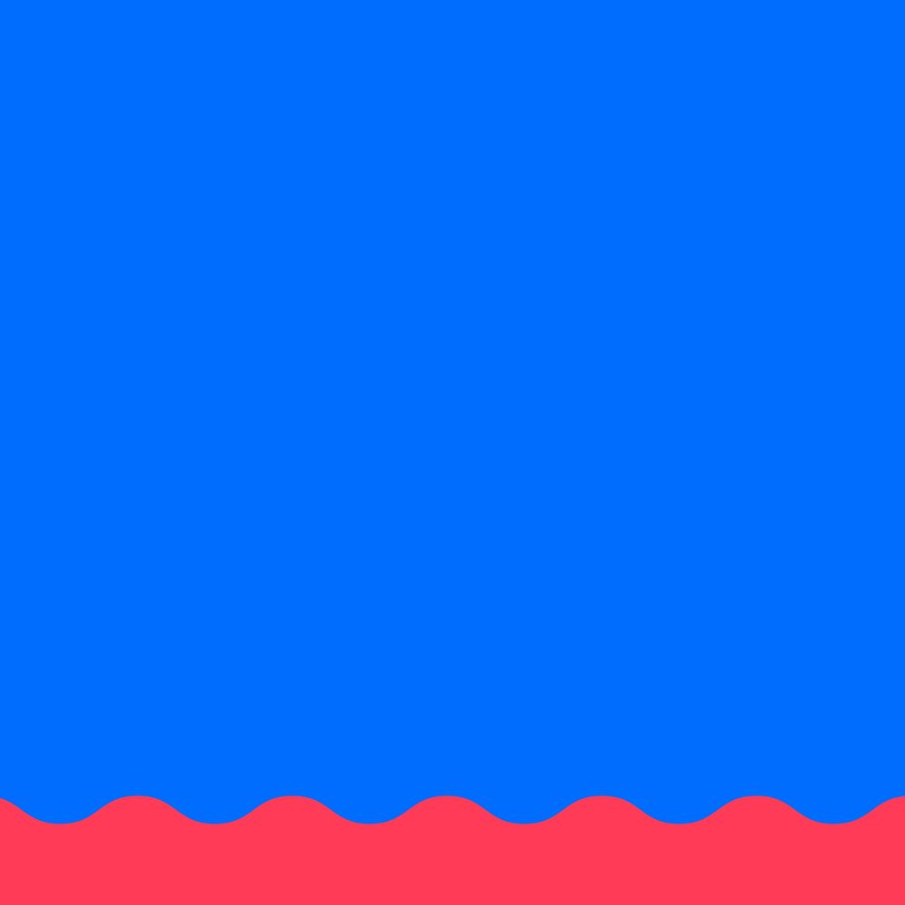 Dark blue background, red wave border