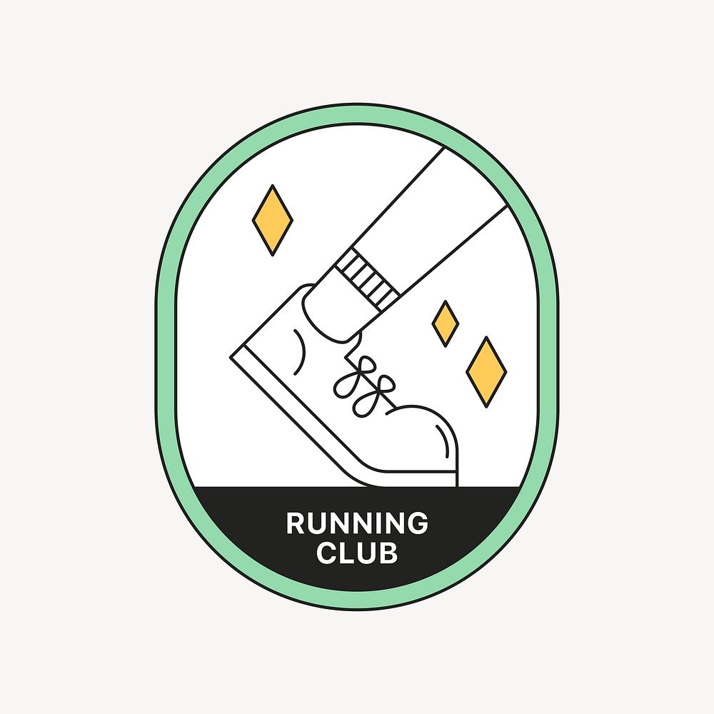 Running club logo badge, line art design psd