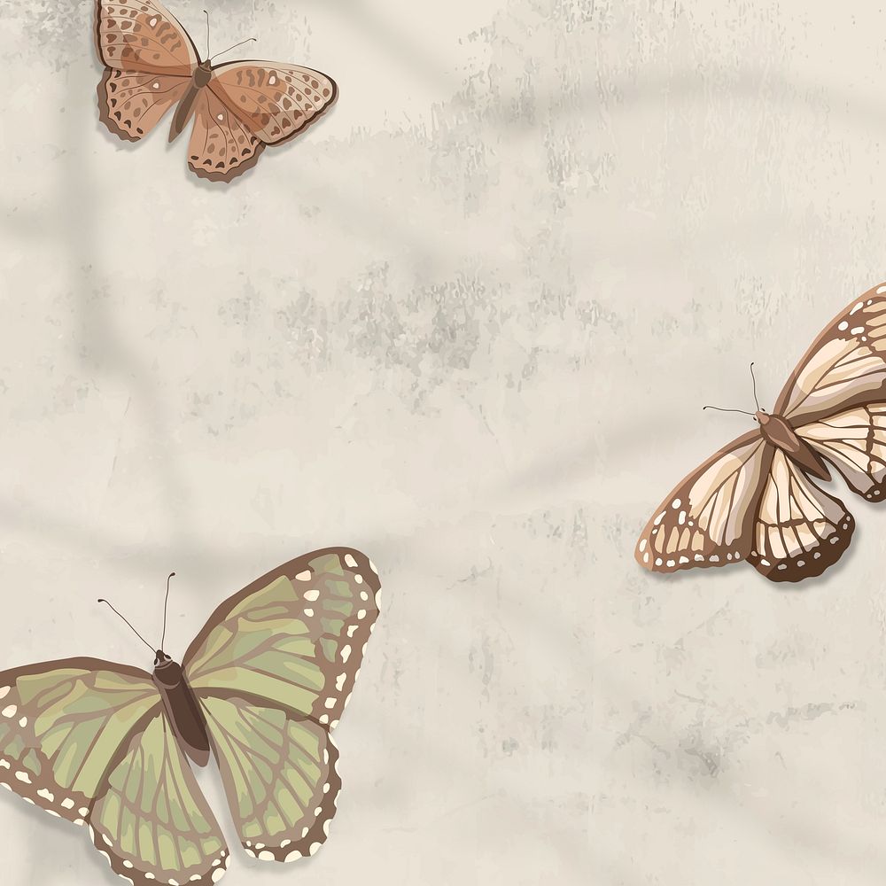 Aesthetic nature butterfly illustration background