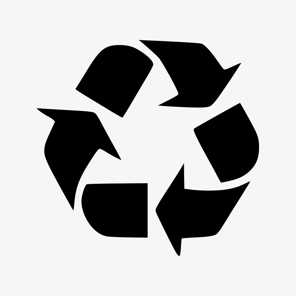Black recycle sign illustration. Free public domain CC0 image.
