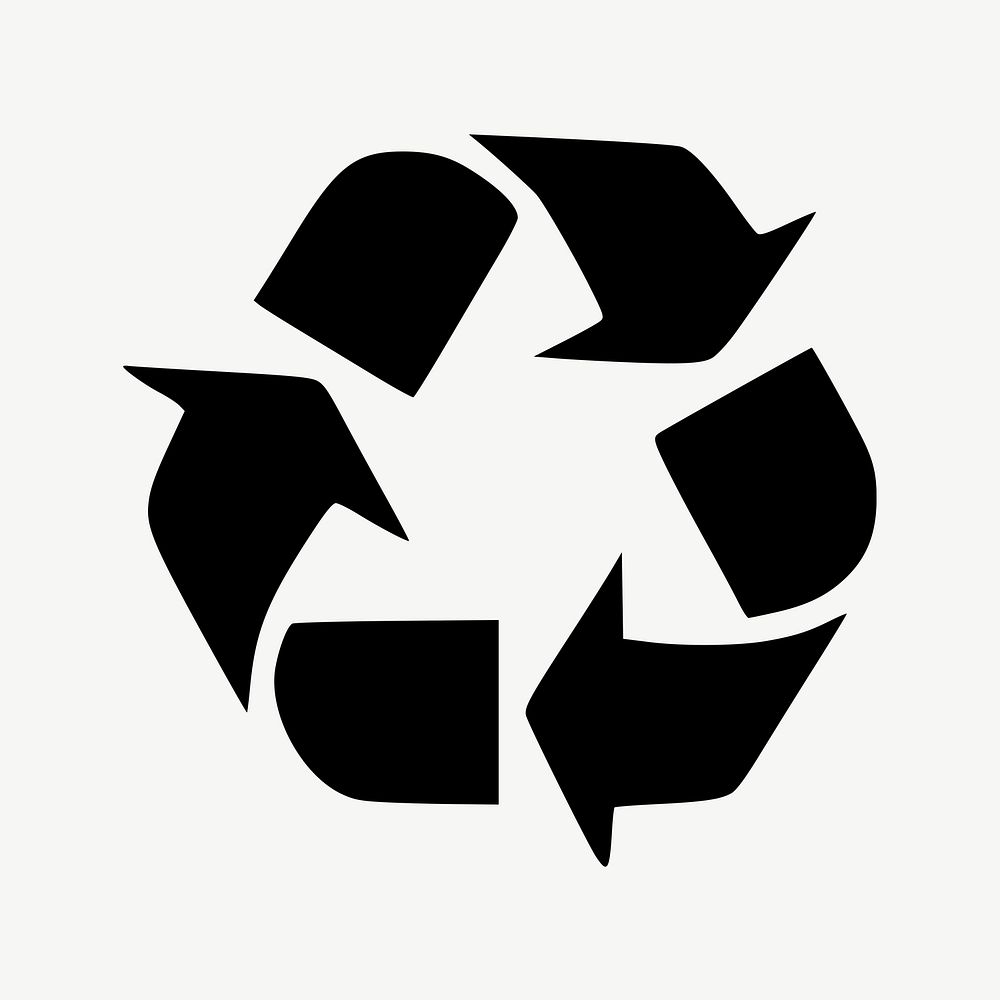 Black recycle sign clipart illustration psd. Free public domain CC0 image.