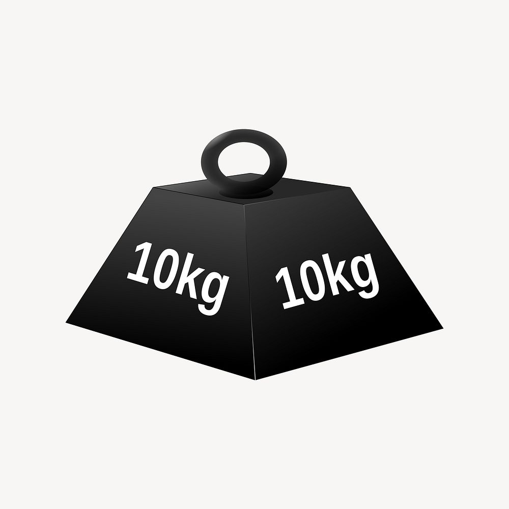 10KG force weight clipart illustration vector. Free public domain CC0 image.