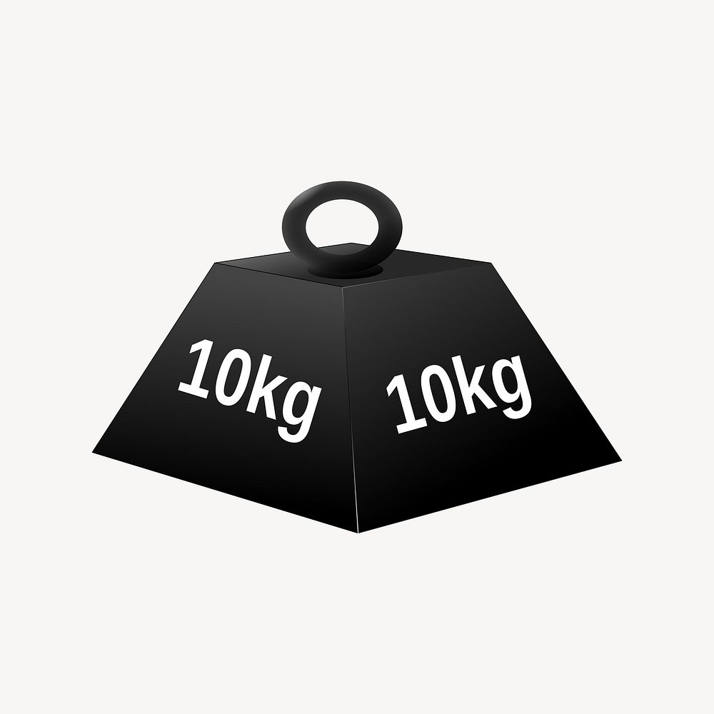 10KG force weight illustration. Free public domain CC0 image.