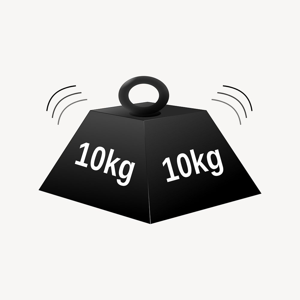 10kg force weight clipart illustration vector. Free public domain CC0 image.