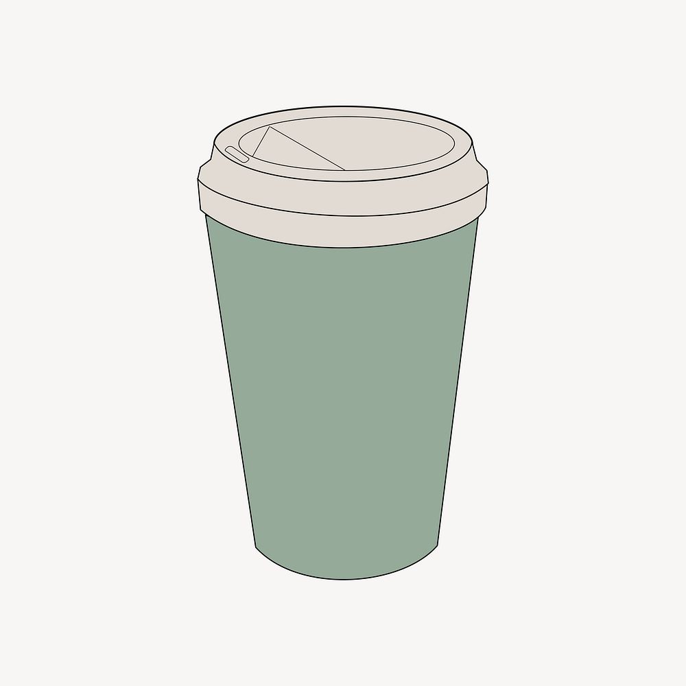 Hot drink cup illustration. Free public domain CC0 image.