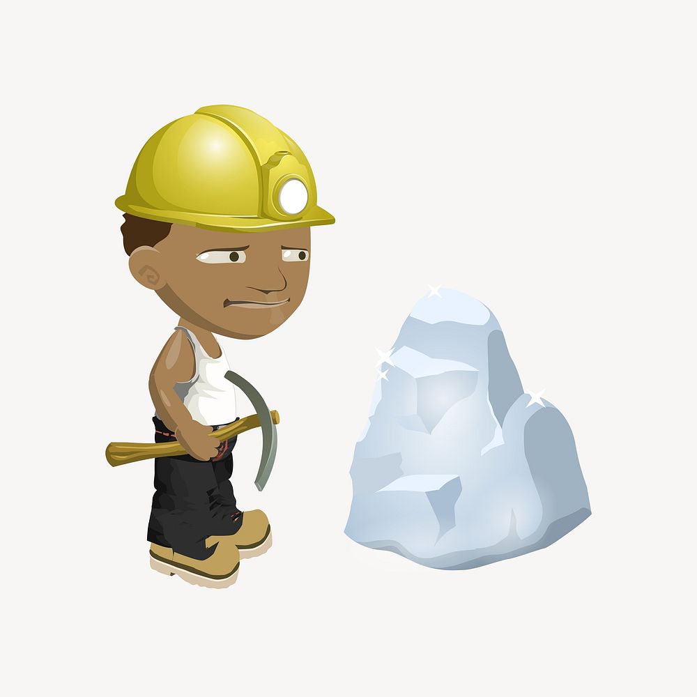 Miner character clipart illustration vector. Free public domain CC0 image.