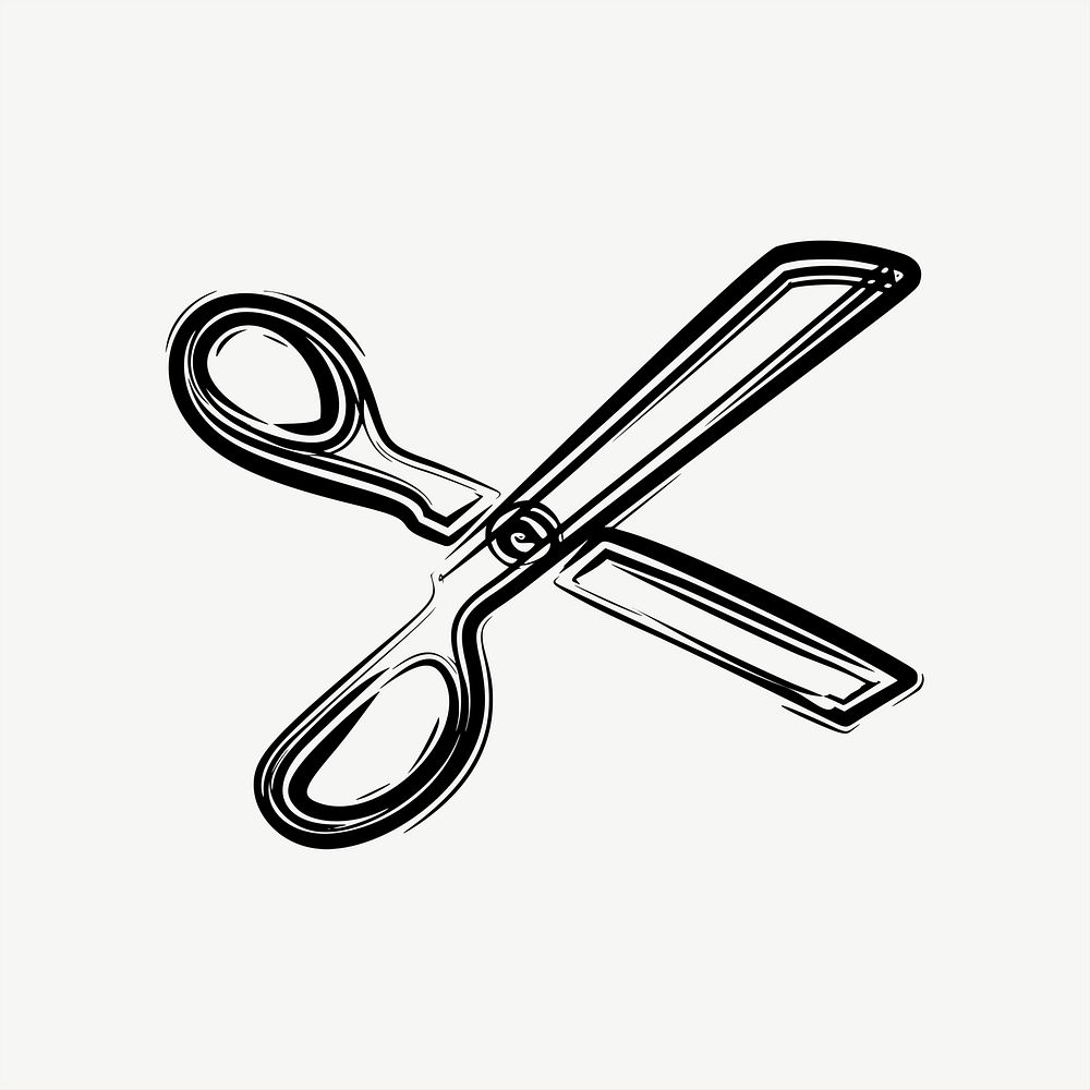 Scissors clipart illustration psd. Free public domain CC0 image.