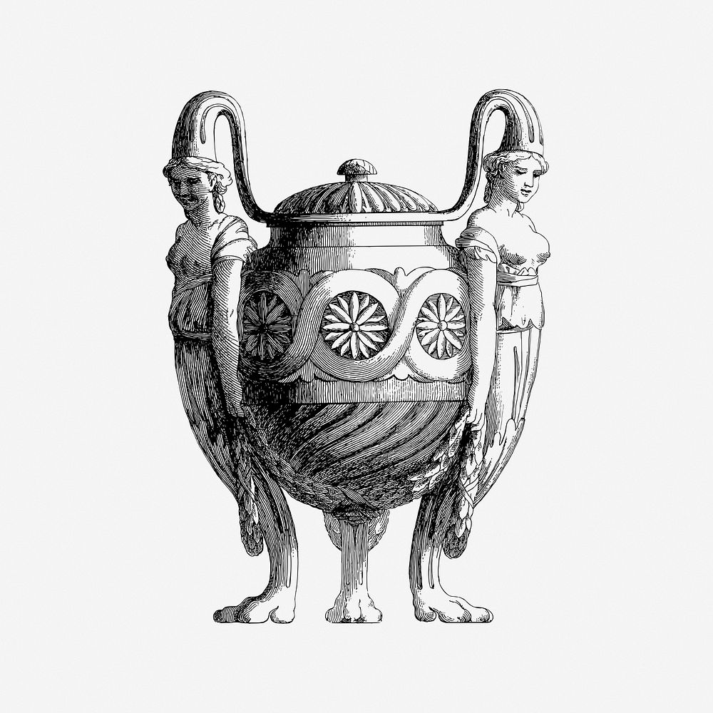 Amphora vintage icon illustration. Free public domain CC0 image.