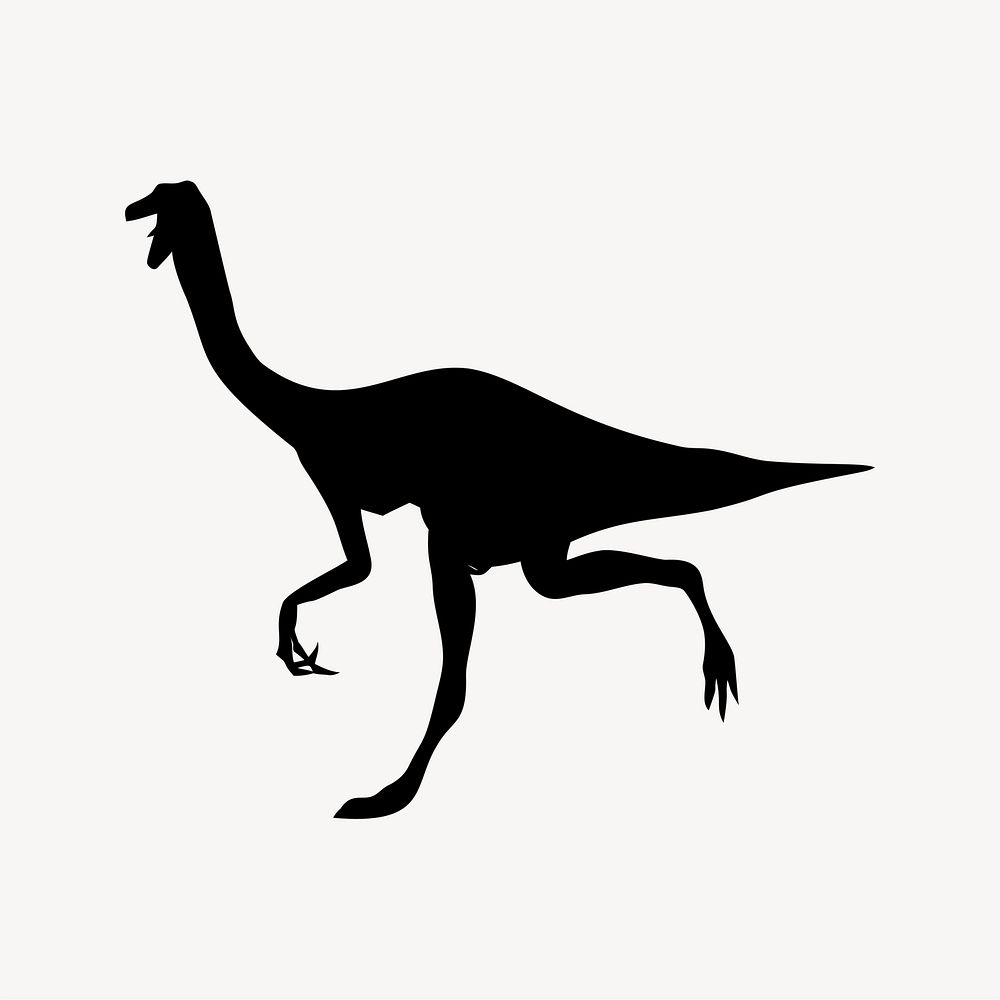 Gallimimus dinosaur silhouette illustration. Free public domain CC0 image.