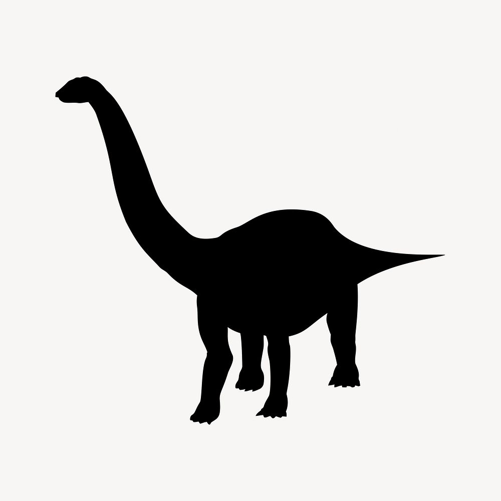 Diplodocus dinosaur silhouette illustration. Free public domain CC0 image.