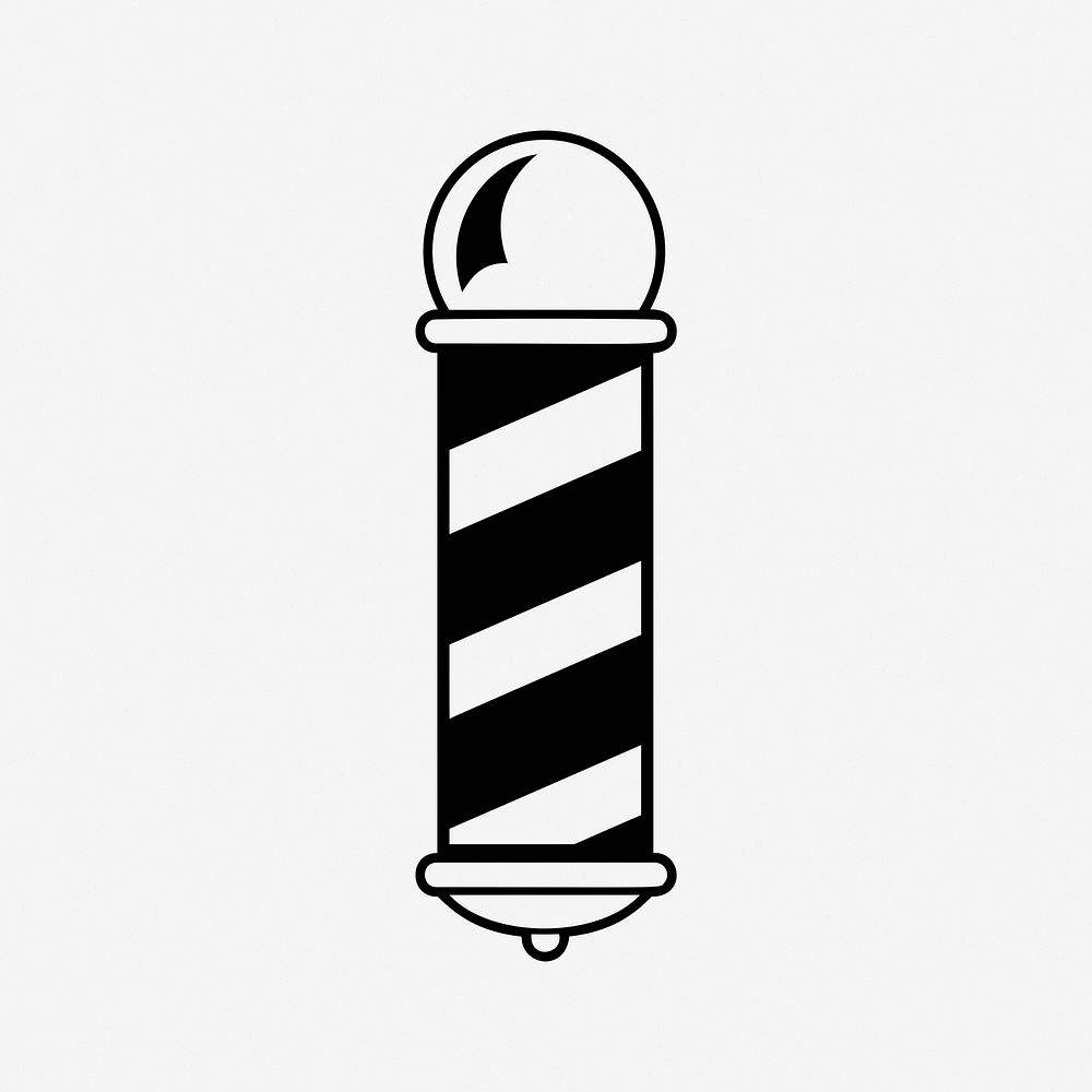Barber pole clipart illustration vector. Free public domain CC0 image.