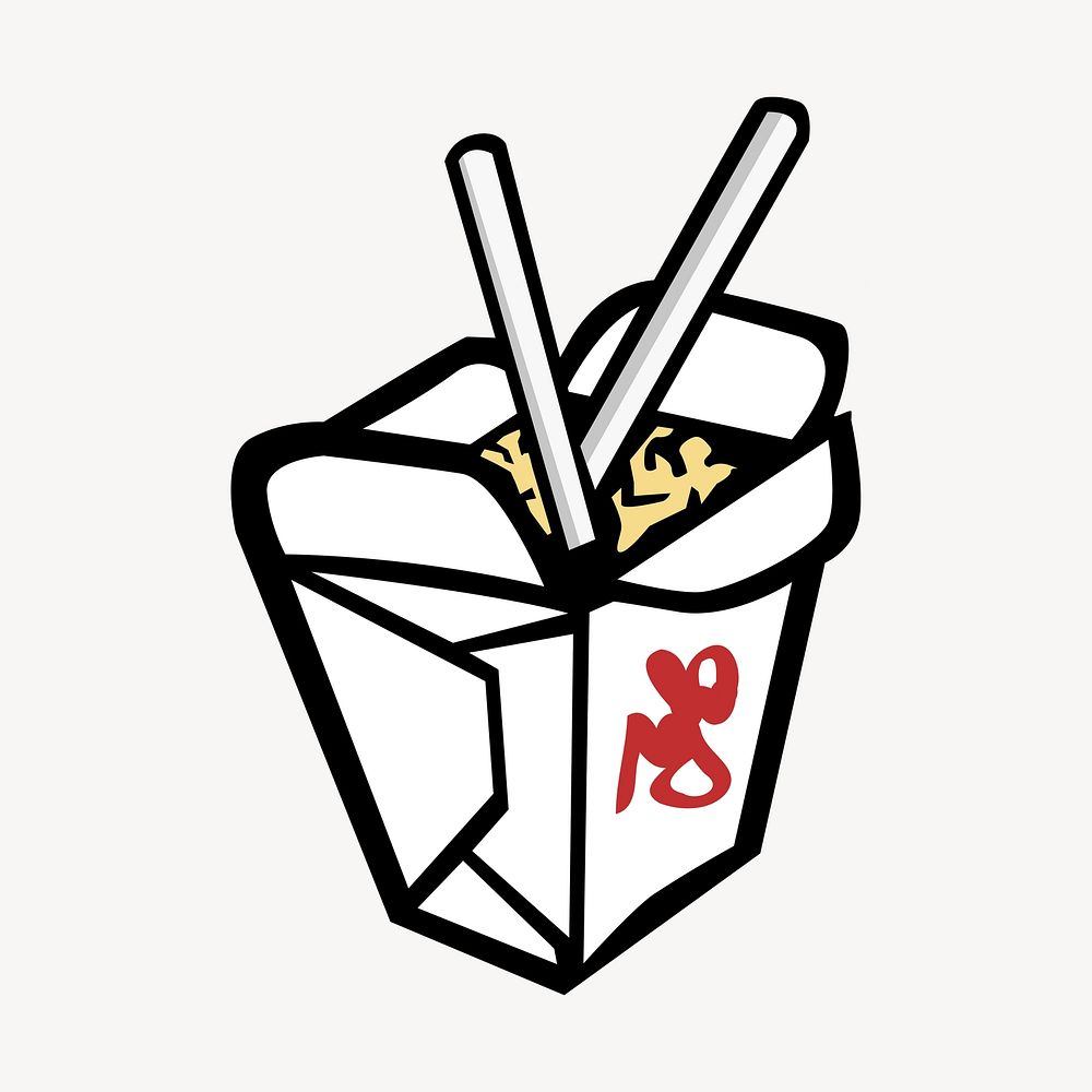 Noodle box clipart illustration vector. Free public domain CC0 image.