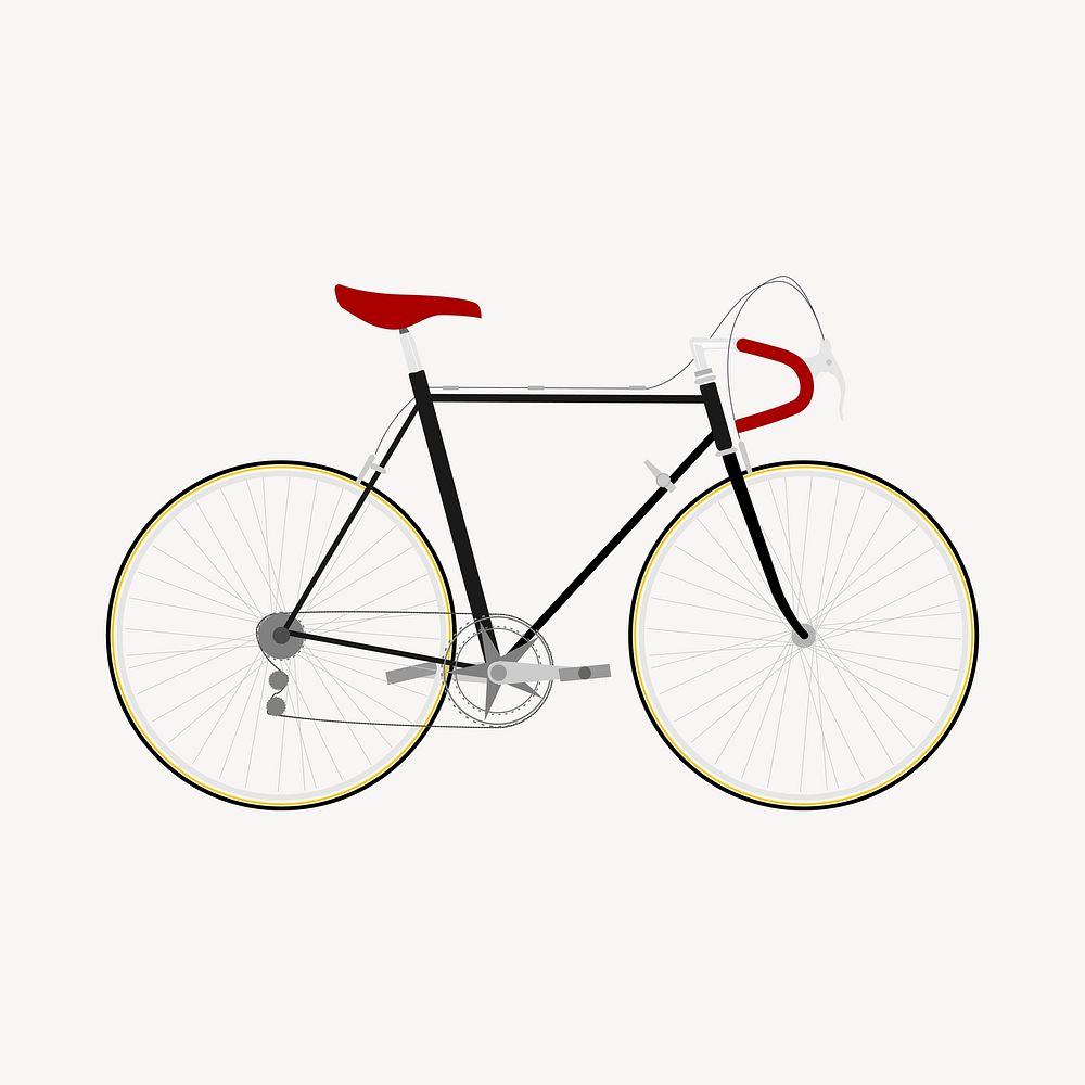 Single speed bicycle illustration. Free public domain CC0 image.