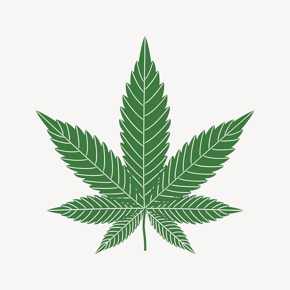 Weed leaf clipart illustration vector. Free public domain CC0 image.