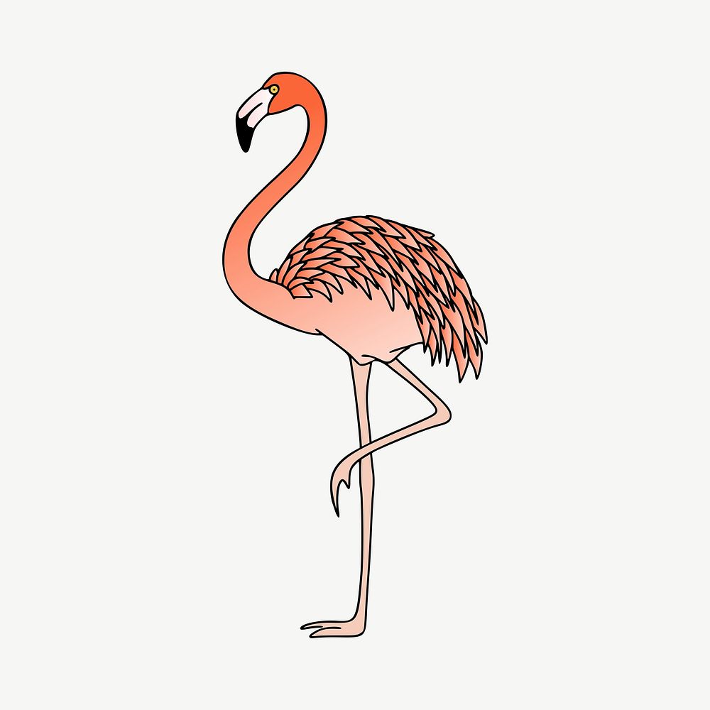 Pink flamingo clipart illustration psd. Free public domain CC0 image.