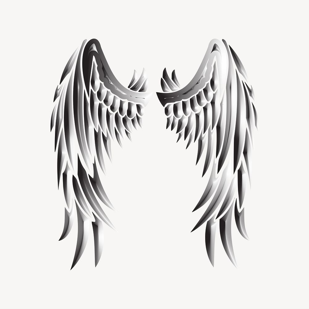 Angel wings illustration. Free public domain CC0 image.