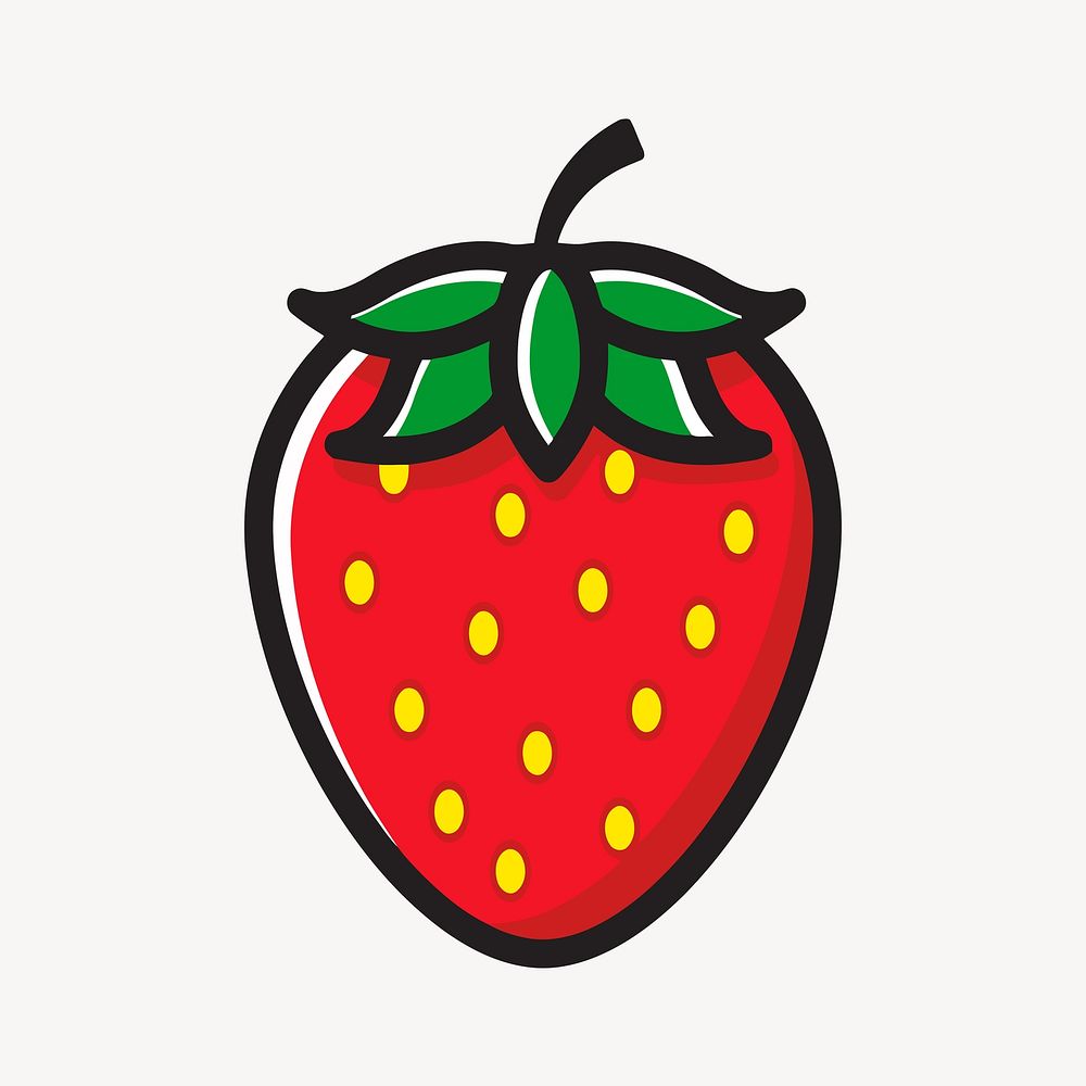 Strawberry clipart illustration vector. Free public domain CC0 image.
