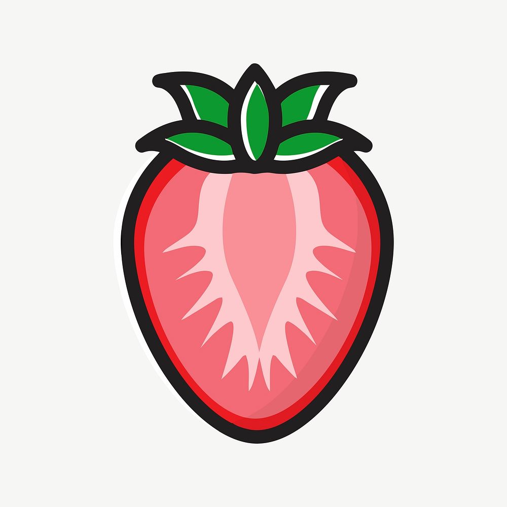 Strawberry clipart illustration psd. Free public domain CC0 image.