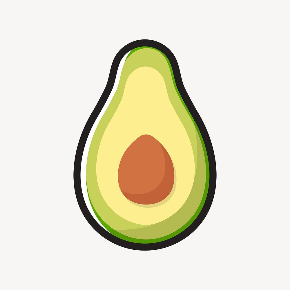 Avocado clipart illustration vector. Free public domain CC0 image.