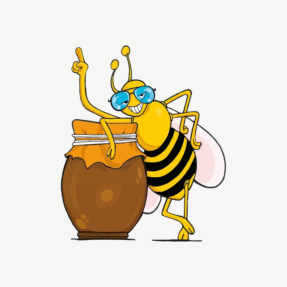 Honey bee clipart illustration psd. Free public domain CC0 image.