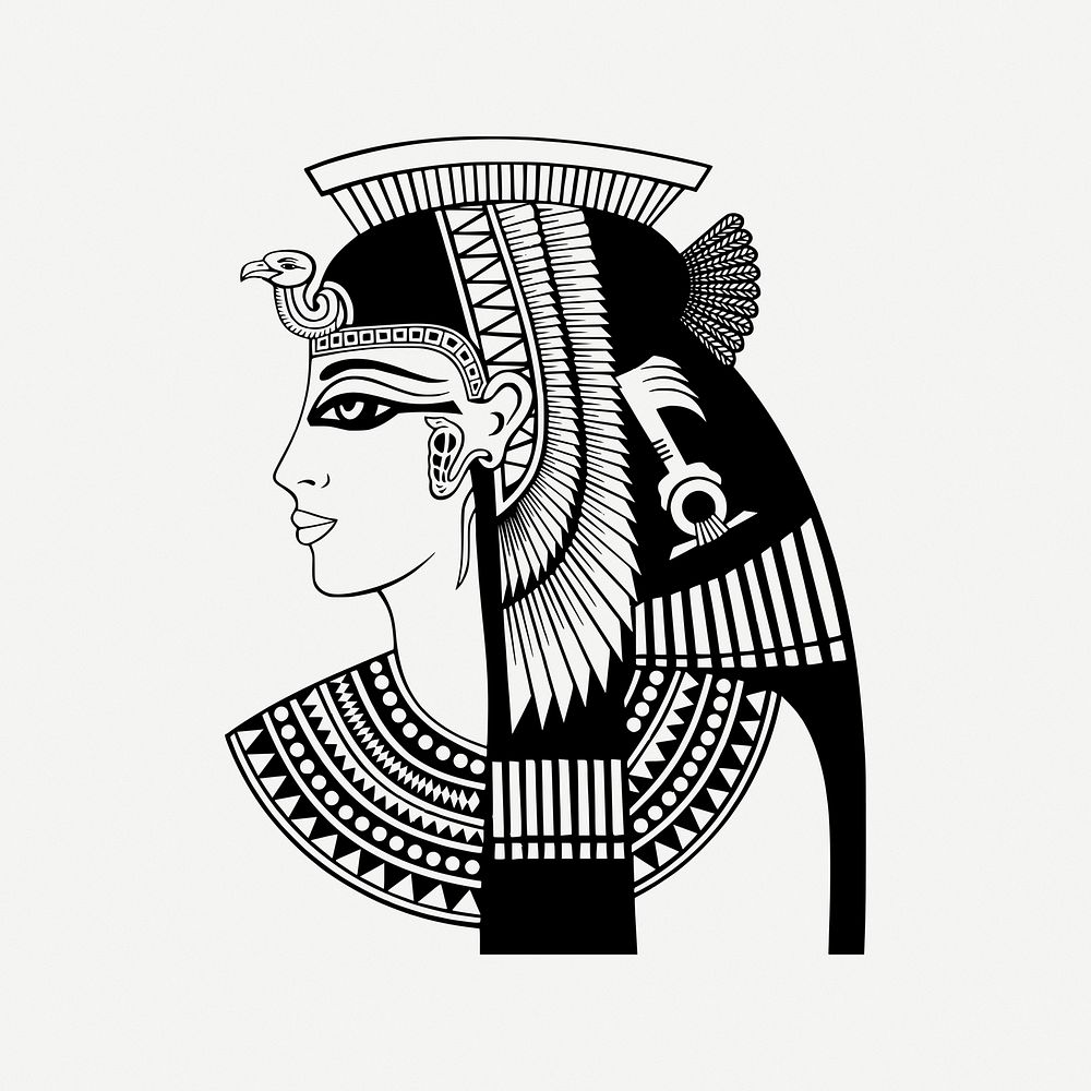 Cleopatra vintage icon clipart illustration psd. Free public domain CC0 image.