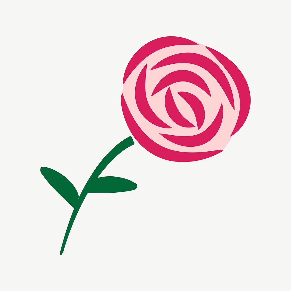 Pink rose clipart illustration psd. Free public domain CC0 image.