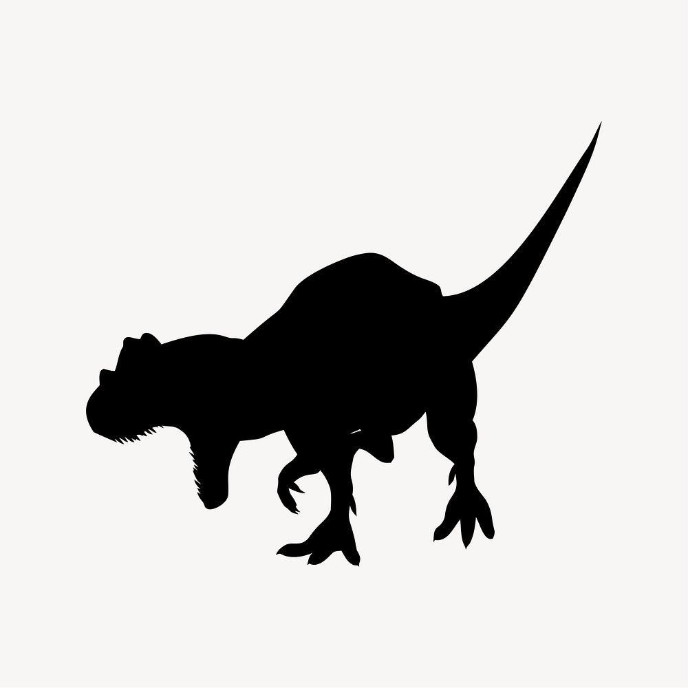 T-rex dinosaur silhouette clipart illustration vector. Free public domain CC0 image.