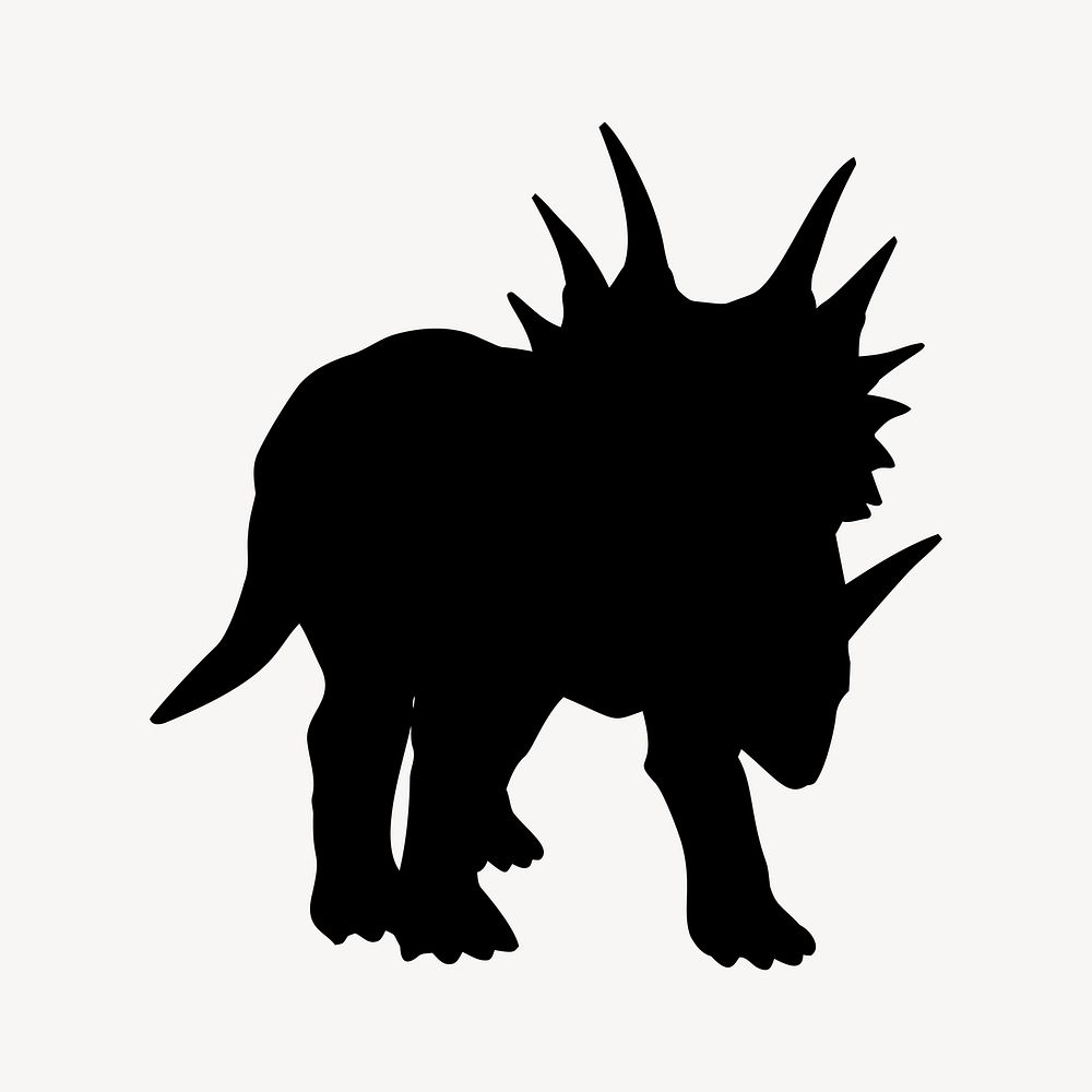 Triceratops dinosaur silhouette illustration. Free public domain CC0 image.