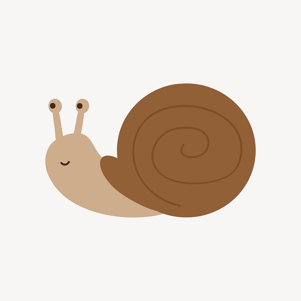 Brown snail clipart illustration vector. Free public domain CC0 image.