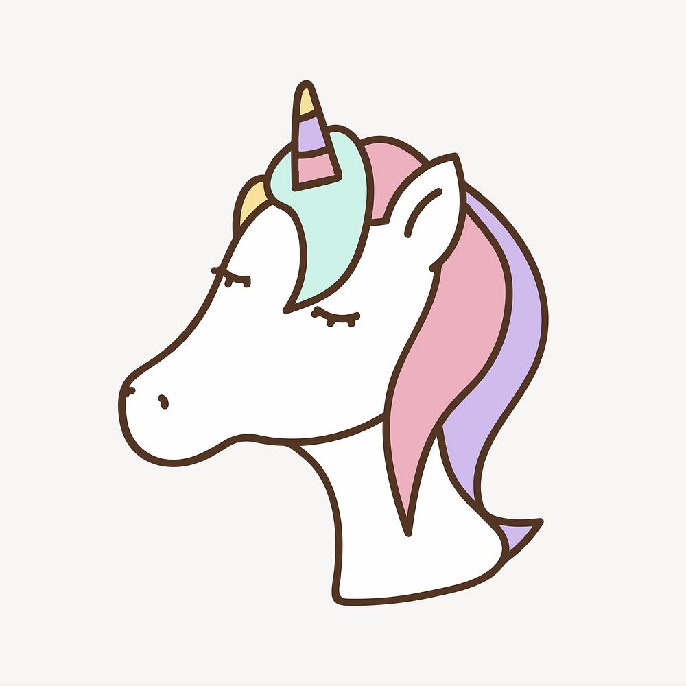 Unicorn character clipart illustration vector. | Free Vector - rawpixel