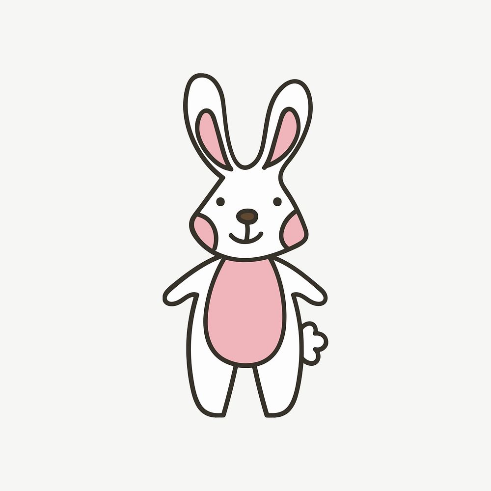 Cute bunny clipart illustration psd. Free public domain CC0 image.