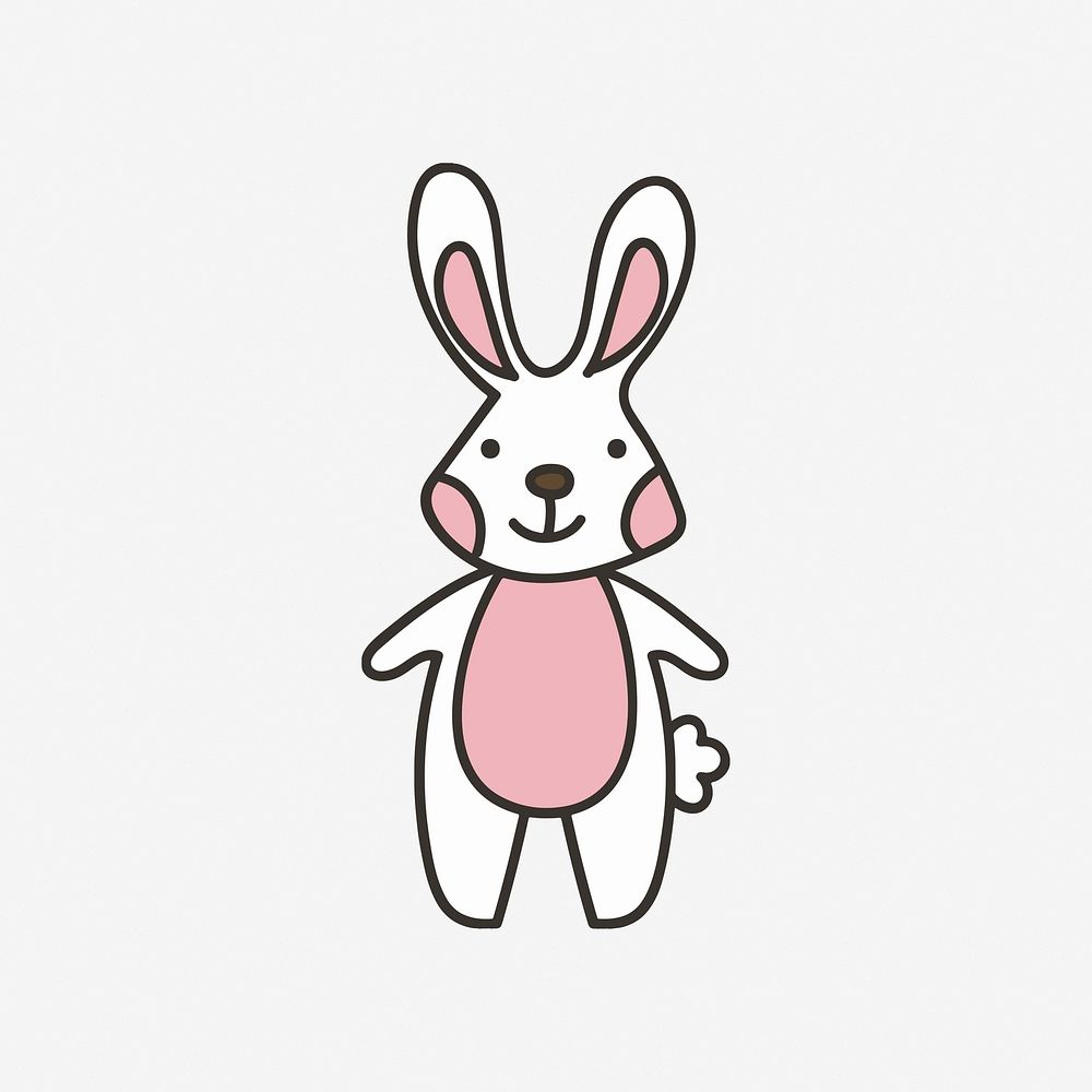 Cute bunny clipart illustration vector. Free public domain CC0 image.