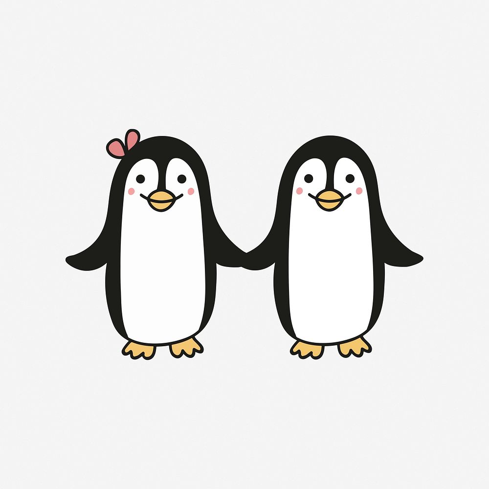 Penguin character clipart illustration vector. Free public domain CC0 image.