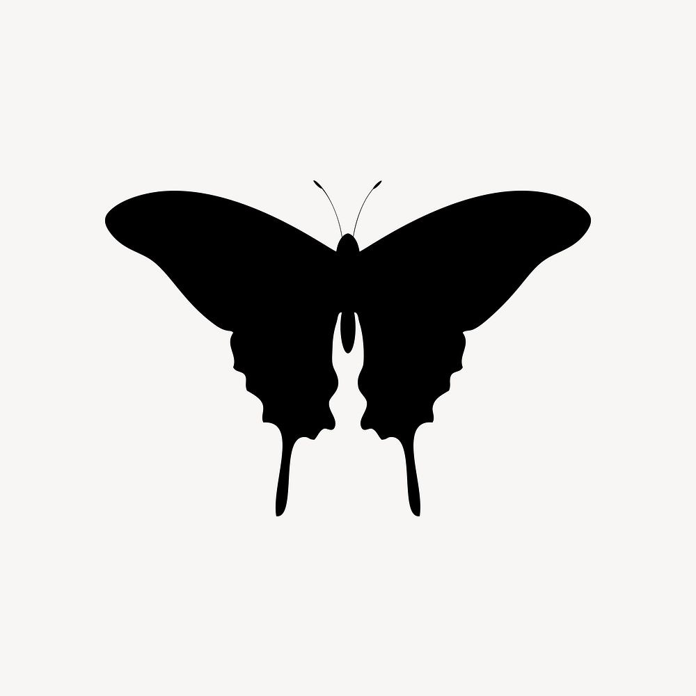 Silhouette butterfly illustration. Free public domain CC0 image.