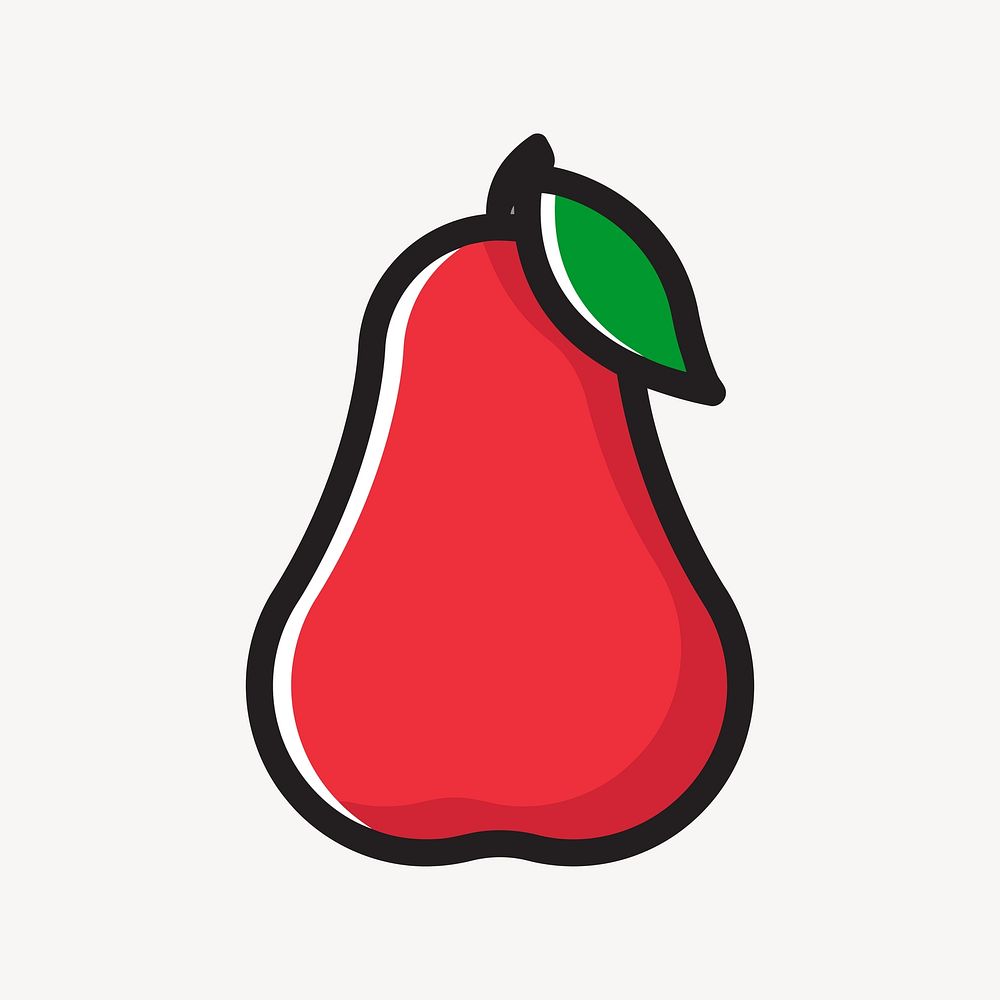 Red pear clipart illustration vector. Free public domain CC0 image.