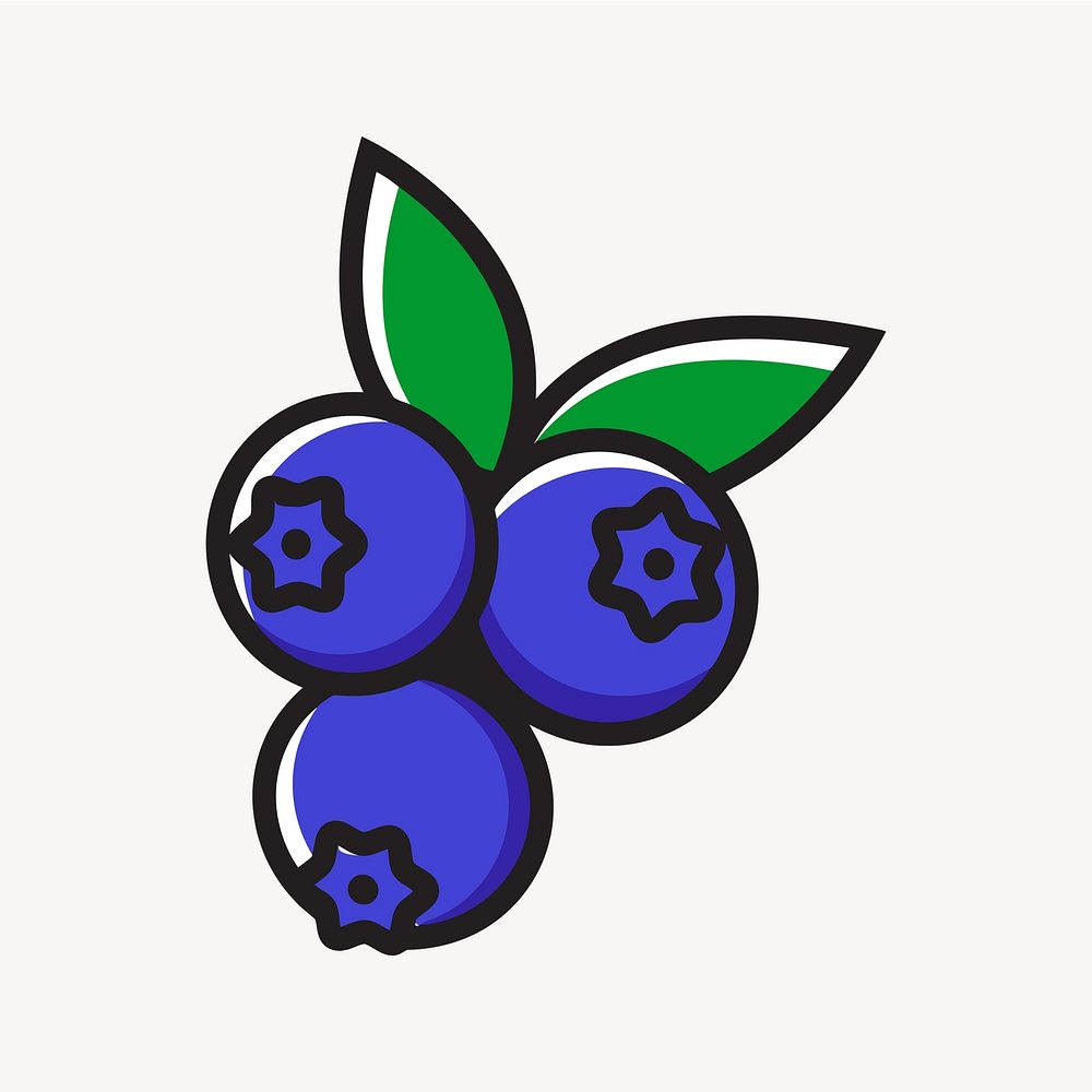 Blueberry illustration. Free public domain CC0 image.