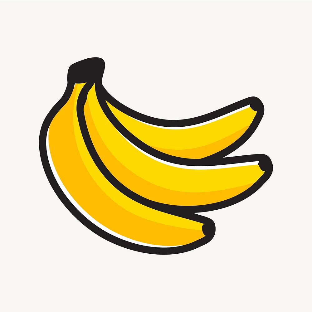 Banana clipart illustration vector. Free public domain CC0 image.