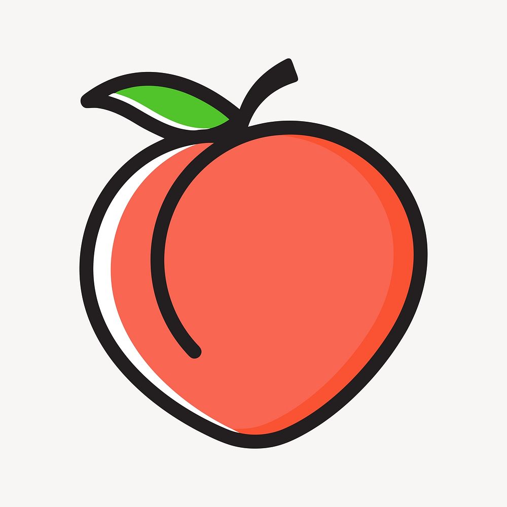 Peach illustration. Free public domain CC0 image.