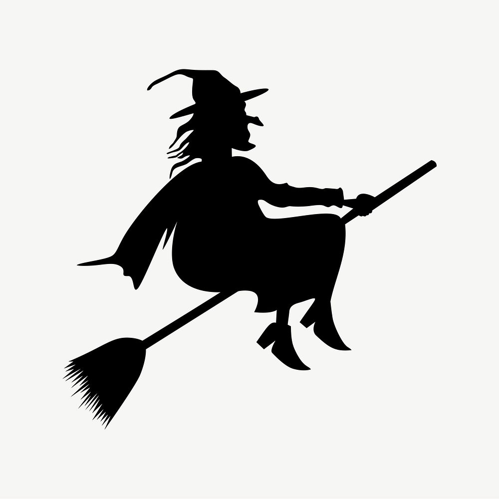 Witch silhouette clipart illustration psd. Free public domain CC0 image.
