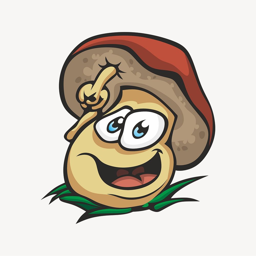 Mushroom character illustration. Free public domain CC0 image.