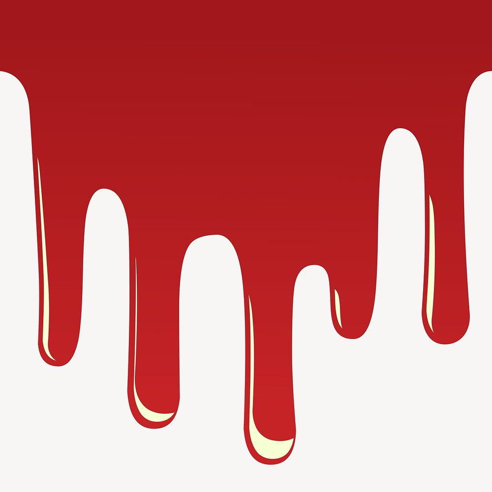 Dripping red paint clipart illustration vector. Free public domain CC0 image.