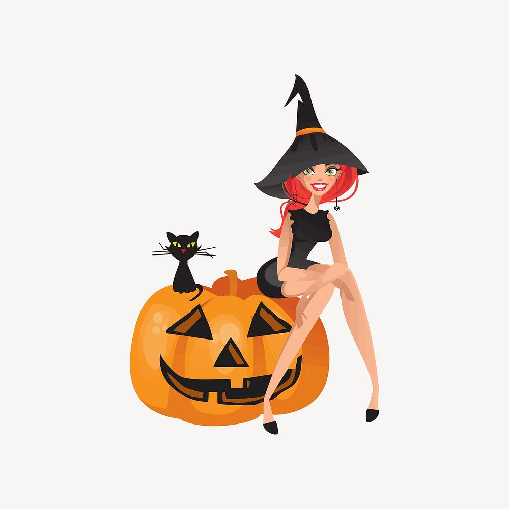 Witch clipart illustration vector. Free public domain CC0 image.